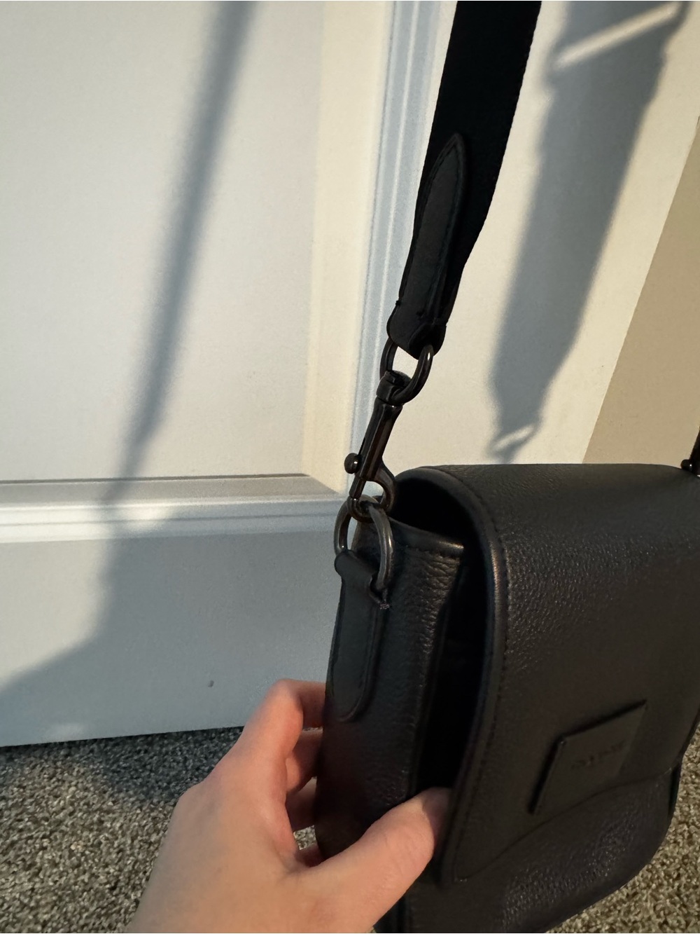 Coach Black Pebbled Leather Small Flap Crossbody - Picture 6 of 10
